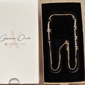 Gold Crystal Station Necklace with X Accents- customized with a P